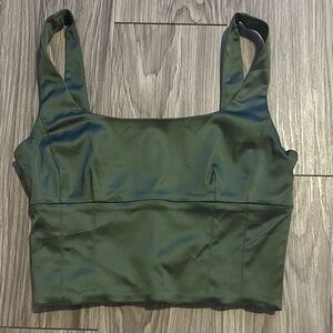 Aritzia Green Fitted Crop Tank Top